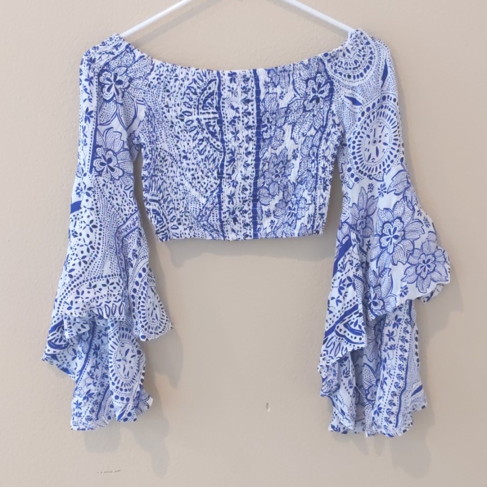 Boho off the shoulder crop top
